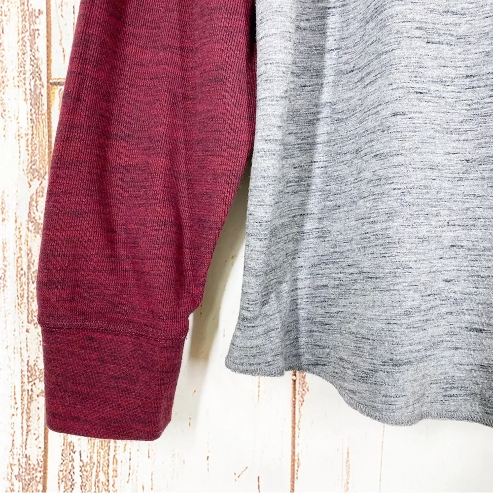 American Eagle Outfitters AEO Maroon Gray Crew Neck Raglan Long Sleeves M - Picture 4 of 10